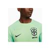 Nike Dri-Fit Strike Brazil National Team Soccer Training Series Logo Print Striped Crew Neck Short Sleeve T-Shirt Men Tops Light-Green DH6441-390