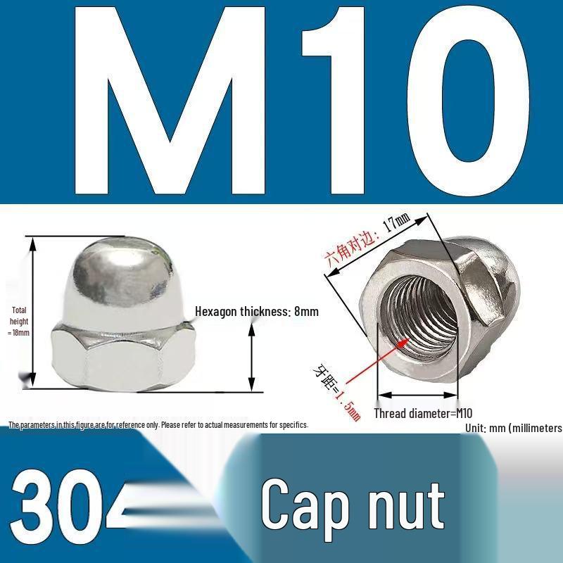 304 Stainless Steel Decorative Cap Nut with Integrated Ball Head DIN1587