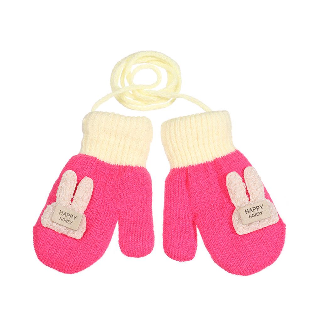 1-6Years Boy Girl Baby Thicken Mittens Hand Gloves Winter Children Kids Knitted Gloves Warm Rope Mittens Wool Keep Warm Gloves