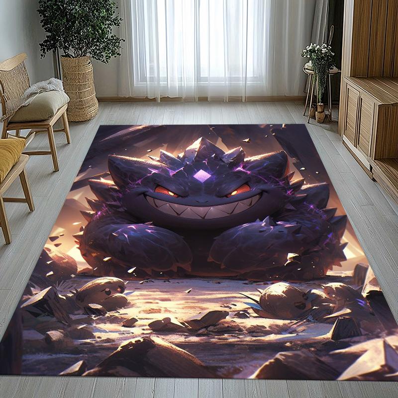 Gengar Pokemon Cartoon Ectoplasma Living Room Non-Slip Area Rug Soft Carpet for Bedroom Kids Playroom Sofa,Home Decor Doormat