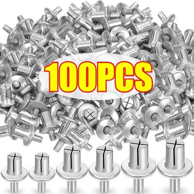 100/10pcs Aluminum Alloy Hammer Expansion Rivets Expansion Nail Head Piercing Rivet Stainless Steel Rod Screws Fastener Hardware