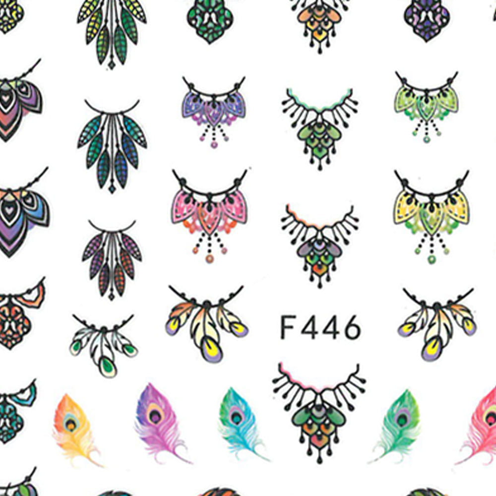 Naklejki Do Paznokci Cienkie Samoprzylepne Wzory Ornamenty F446
