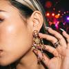 Crystal Halloween Skull Earrings Zircon Long Tassel Drop Earrings Skeleton Dangle Earrings  Unisex