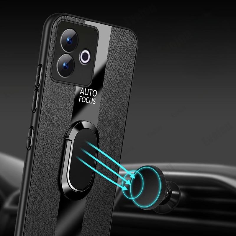 Für OPPO Realme GT 7 7T Magnetischer Ringständer Halter Handyhülle Für Realme GT 8 Pro Luxus Leder Stoßfester Bumper Rückseite
