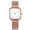 Women's Watch Popular Unique Square Face Simple Classic Watch Japanese Quartz Stylish Cute Casual Stainless Steel Commute School White