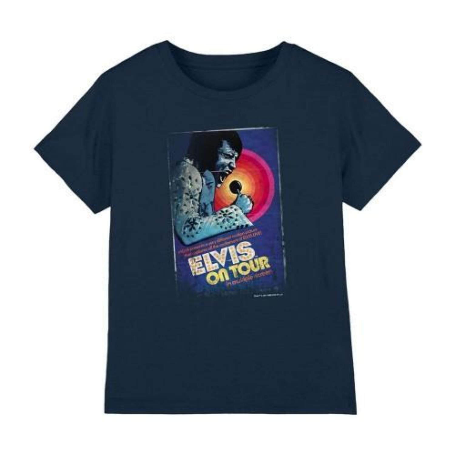 Elvis Presley Childrens_Kids Tour Poster T-Shirt S чёрный