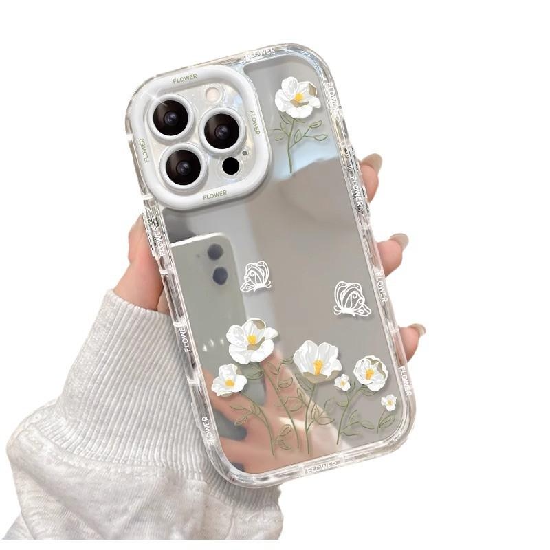 

Зеркальный чехол для мобильного телефона с живыми цветами, подходит для 13mini Apple 15, защитный чехол для iPhone 14plus 13Promax iPhone 13mini