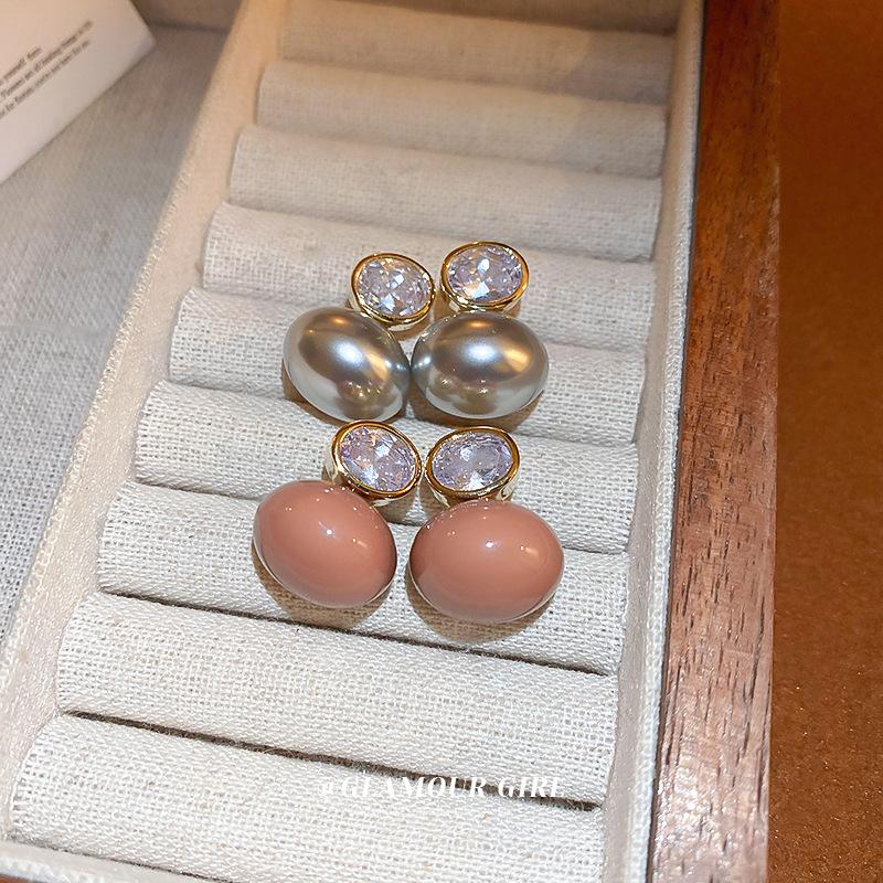 

Роскошные французские модные новые серьги с овальным жемчугом и цирконием для женщин