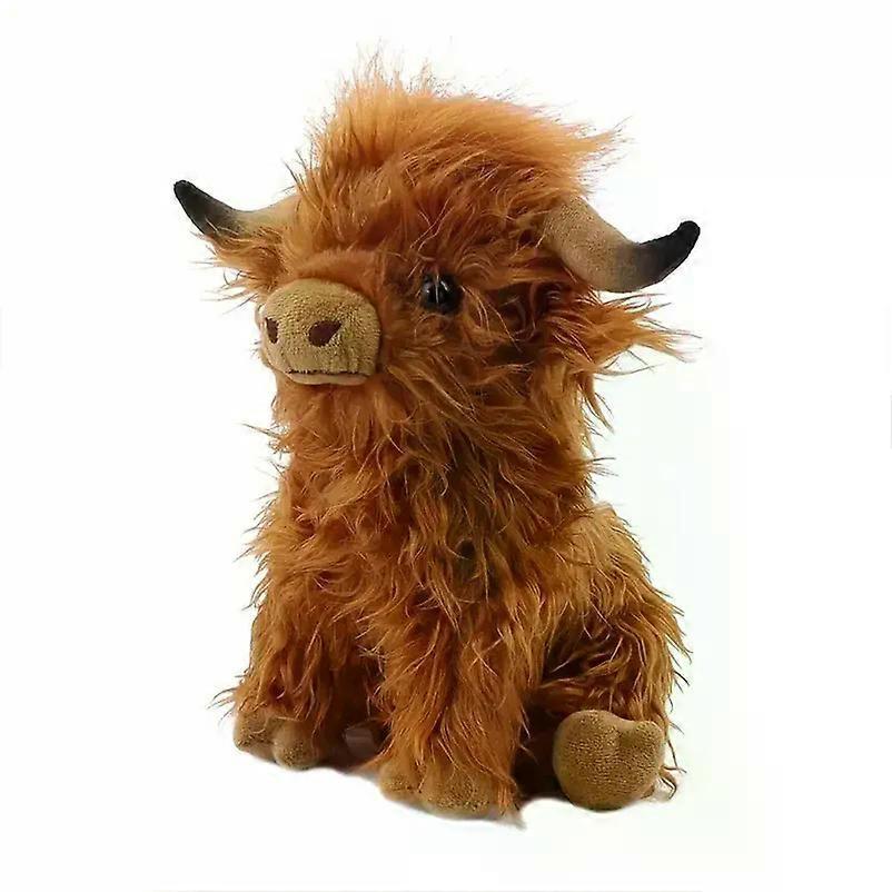 25cm Lifelike Fluffy Wild Yak Plush Toys Lovely Cattle Dolls Stuffed Soft Animal Toy Cute Room Decor Birthday Gift for Children