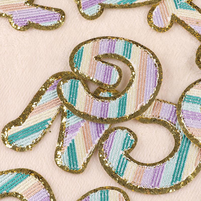 Embroidery label Color English letters Phnom Penh Grit badge Cloth label Clothing accessories Embroidery cloth sticker