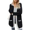 Women Winter Wool Cardigan Solid Patchwork Jacket Sweater Long Loose Thick Coat Cardigan