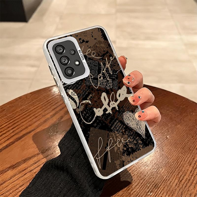 Black Coffee Fashion Style Shockproof Phone Case for Samsung A17 A16 A15 A14 A37 A57 A36 A56 A26 A35 A55 A25 A34 A54 A24 A13 A23