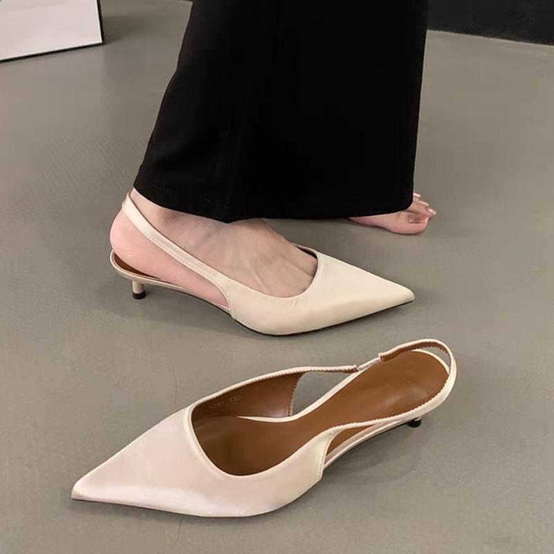 2025 Summer Thin Heel Women Sandals Fashion Pointed Toe Singbacks Shoes Ladies Elegant Stripper Party Sandalias