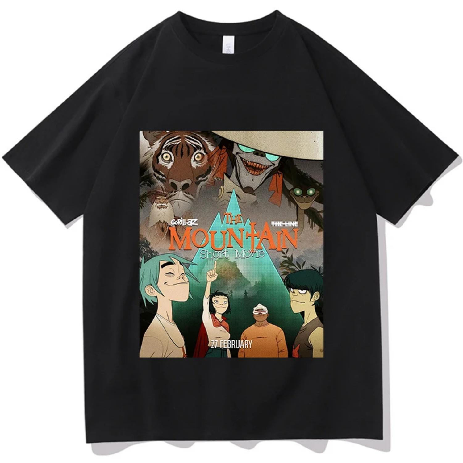

Gorillaz The Mountain Merch T-shirts Men Women Summer Cotton Clothing Casual Fashion Round Neck Short Sleeved Tee Streetwear S
