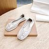 Spanish Niche Leather Mary Jane Flats Bow Badong Dance Shoes Grandma Shoes Women's Single Shoes