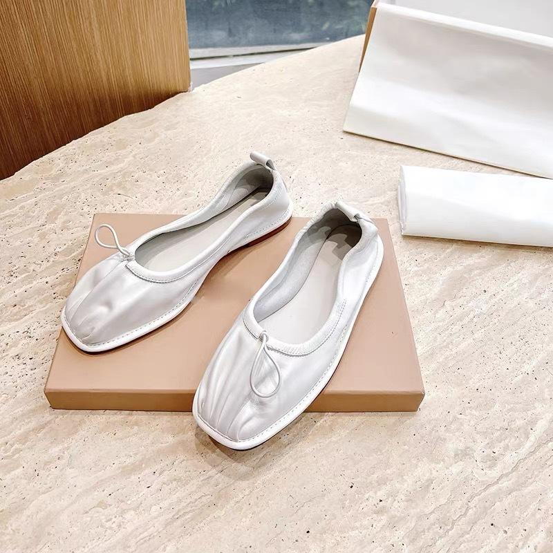 Spanish Niche Leather Mary Jane Flats Bow Badong Dance Shoes Grandma Shoes Women's Single Shoes