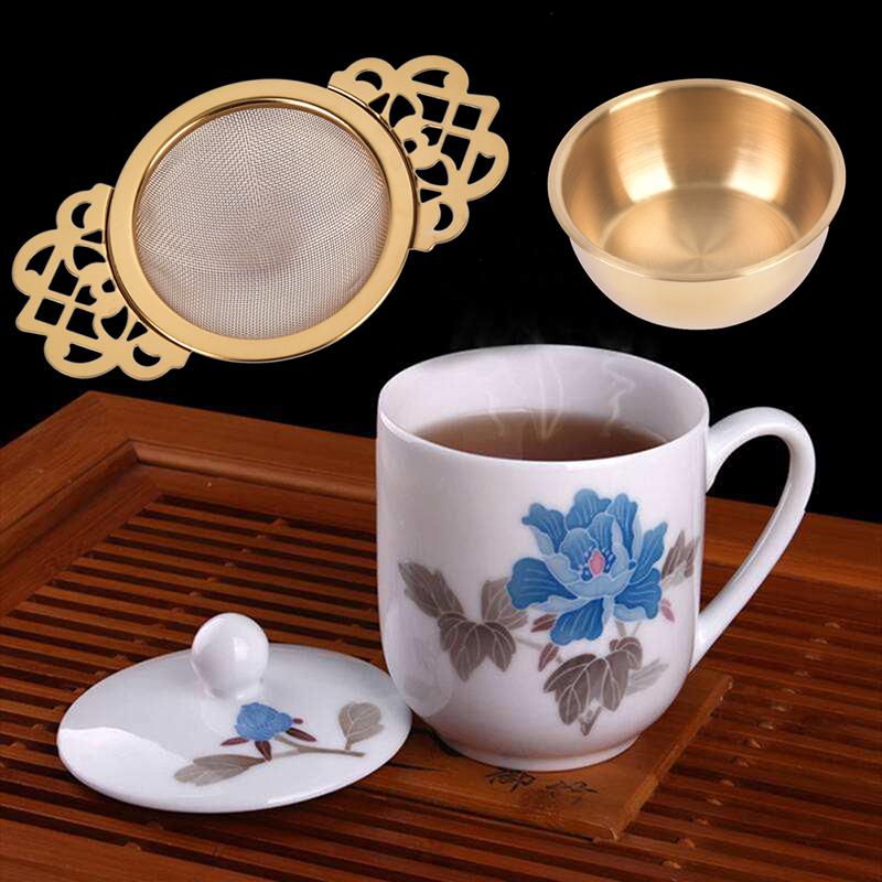 Stainless Steel Tea Strainer With Drip Bowl Traditional Hanging Infuser Filter