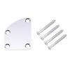 Musiclily Basic Heel Cut Neck Plate with 4-Point Neck Joint Board for Electric Guitar/Bass, Chrome