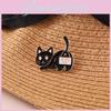 Adorable Cute Black Cat Animal Badge Brooch Creative Cartoon Design With Glossy Finish