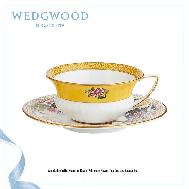 Wedgwood Wild Strawberry Evening Primrose Teacup and Saucer Set