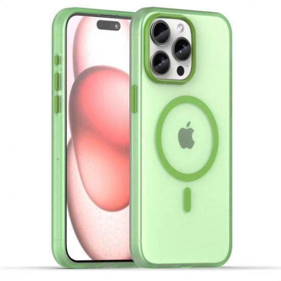 Magnetic Phone Case For iPhone 15 Pro Max Matte Magnetic Protective Cover зелёный