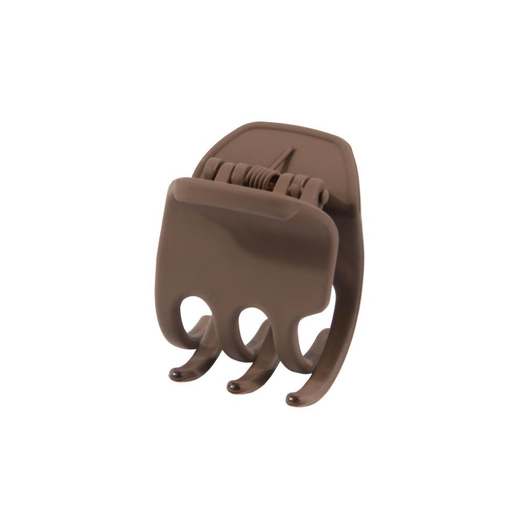4cm Milk Coffee Hair Claw Clip - Frosted Small Shark Clip for Women's Updos
