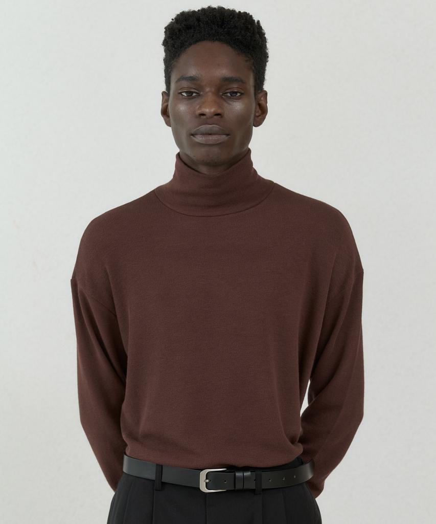 TRIP LE SENS Basic Turtleneck Knit_Brown (Type B)