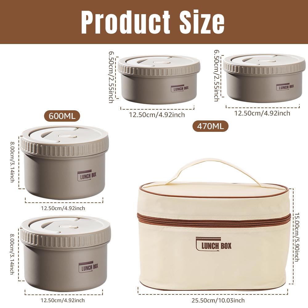 Thermal Lunch Box Portable Stackable Bento Japanese Style Leakproof Bento Box Microwave oven Dinnerware for Students