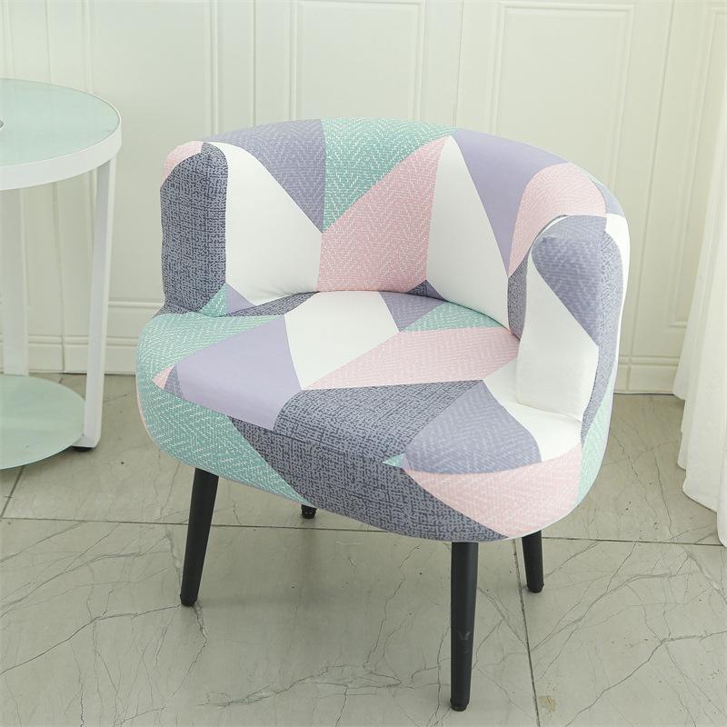 Large Curved Chair Seat Cover Elastic Low Backrest Chair Cover Universal Makeup Stool Cover Living Room Bedroom Lazy Sofa Covers