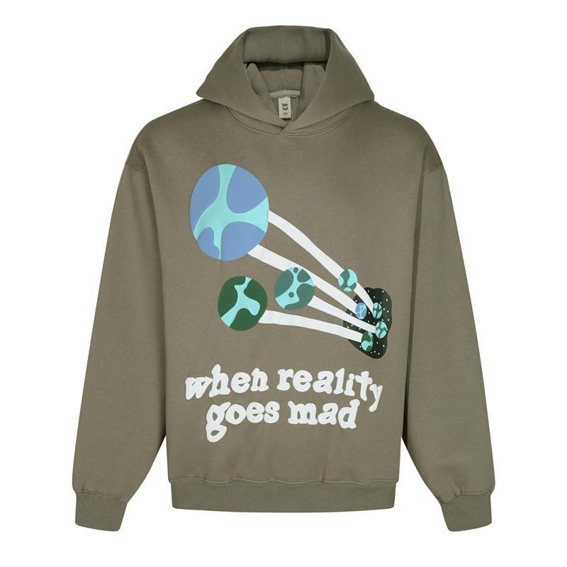 Broken Planet Hoodie Mens Oversized Streetwear Cotton Sweatshirt With Graphic Print 2025