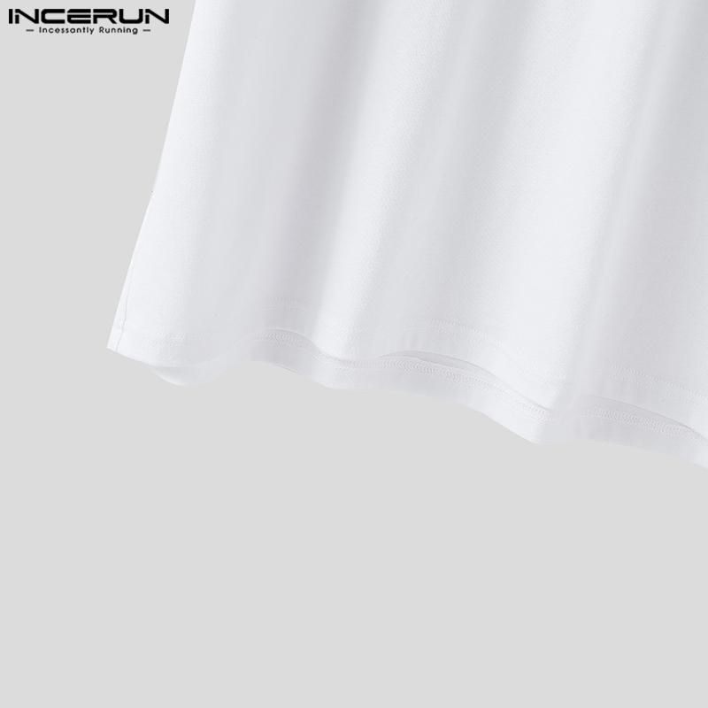 INCERUN Plus Size Men Short Sleeve Print Casual Loose T-shirts Tops
