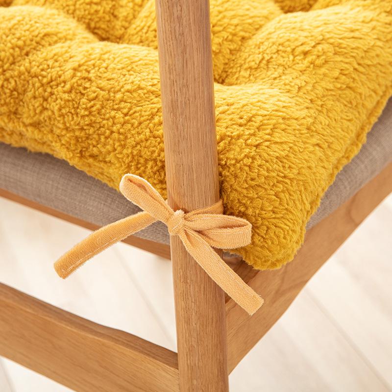 Lamb Wool Seat Cushion Winter Thickened Plush Chair Cushion Office Sedentary Butt Cushion Home Student Stool Seat Cushion