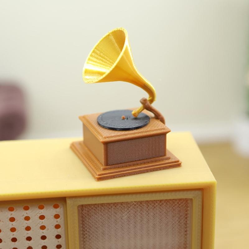 Retro Miniature Record Player Dollhouses Model for Retro Record Player Artistic Detail