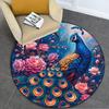 1Pc Animal Circular Print Rug - Home Decoration Carpet For Living Room Bedroom Flooring Computer Chair Area Rug