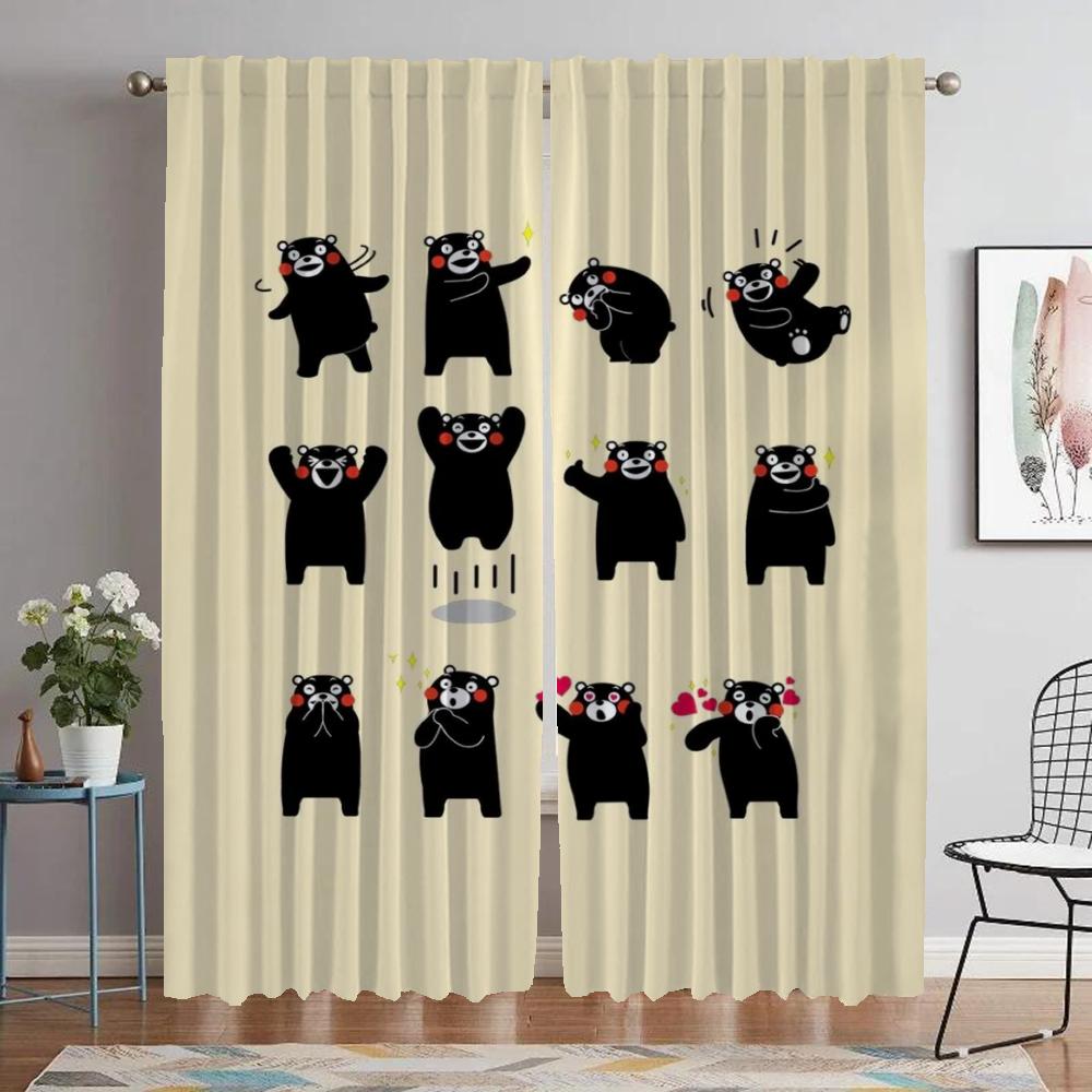 Kumamon Tulle for Bedroom Kitchen Curtains for Camera Curtains Child Room Shades Blackout Curtain Halloween Decoration Partition