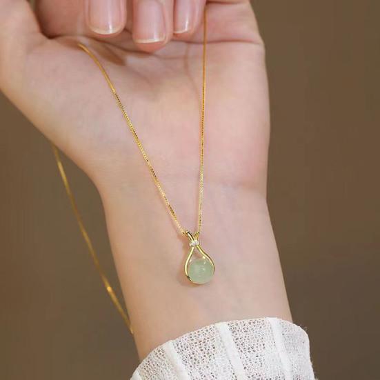 Bead Lucky Bag Rhinestones Women Inlaid Necklace Shining Pendant Adjustable Female Elegant Necklace Accessories