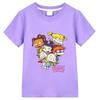 Rugrats 100%Cotton Cartoon Children's T-Shirt Casual Cute Boys Tees Girls Tops Kids Retro O-Neck Short Sleeve Anime T-shirt Fun T-shirt Summer tops