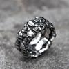 NEW Men's 316L Stainless Steel Skull Ring Vintage Aegishjalmur PUNK Jewelry Unique Gift for Him