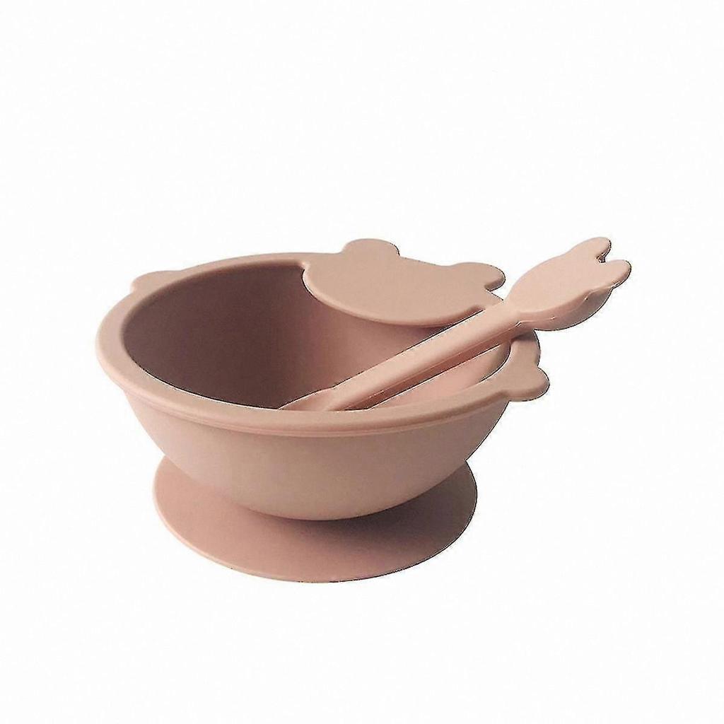 Silicone Suction Bowl Set with Spoon for Baby Feeding - First Stage Silicone Plate D