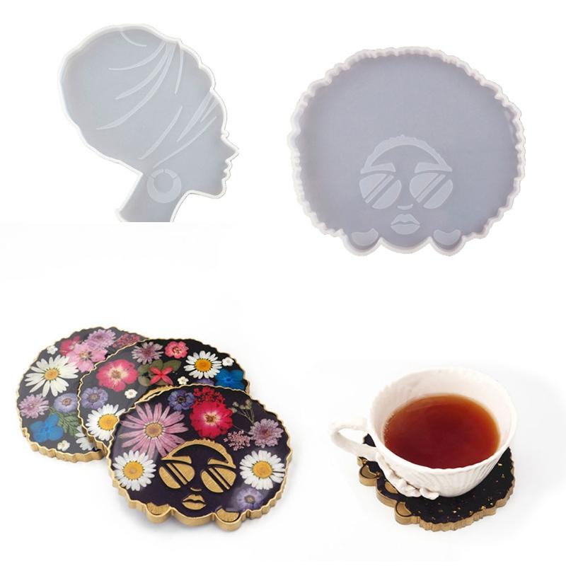 Head Lare Beauty Rollin Tray Molds for Epoxy Resin Afro Female Silione Resin Mold Resin astin DIY Home Deor r