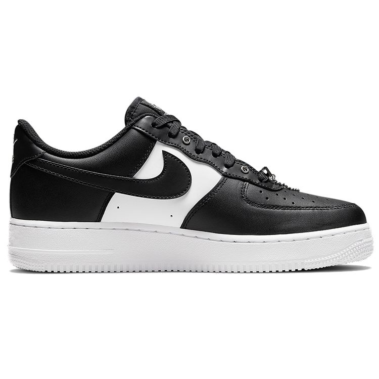 Nike Air Force 1 '07 Premium Black White Metallic Silver Men's Lifestyle Shoes DA8571-001