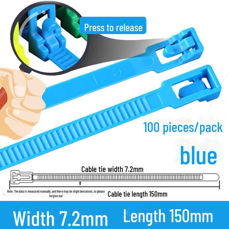 Reusable Nylon Cable Tie with Square Head, Black & White