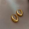 New  Classic Gold Color Geometric Square Metal Hoop Earrings For Woman Korean Temperament Party Jewelry Girls Accessory