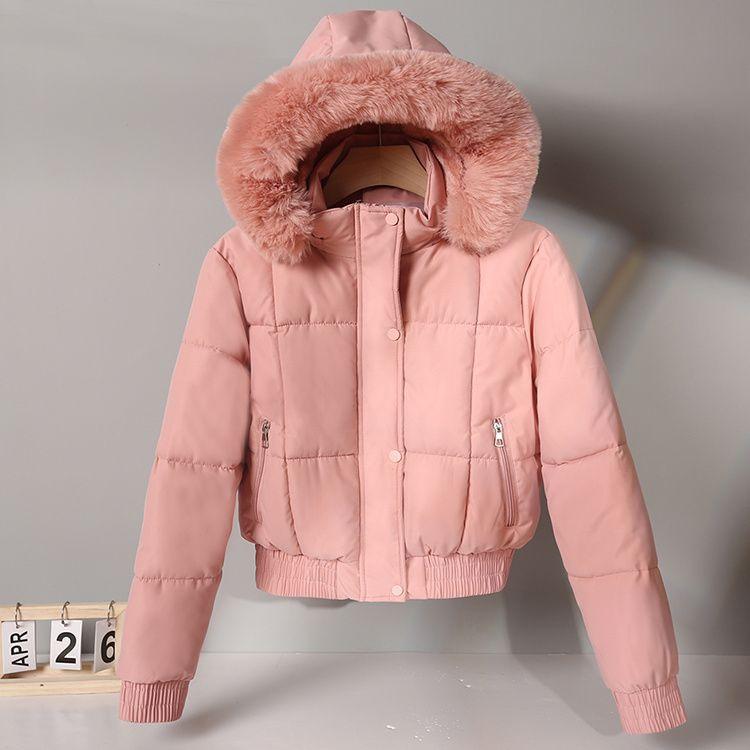 New Style Small Winter Velvet Thickened Fashionable Cotton-padded Jacket Short Cotton-padded Jacket for Girls Korean Style Jacket