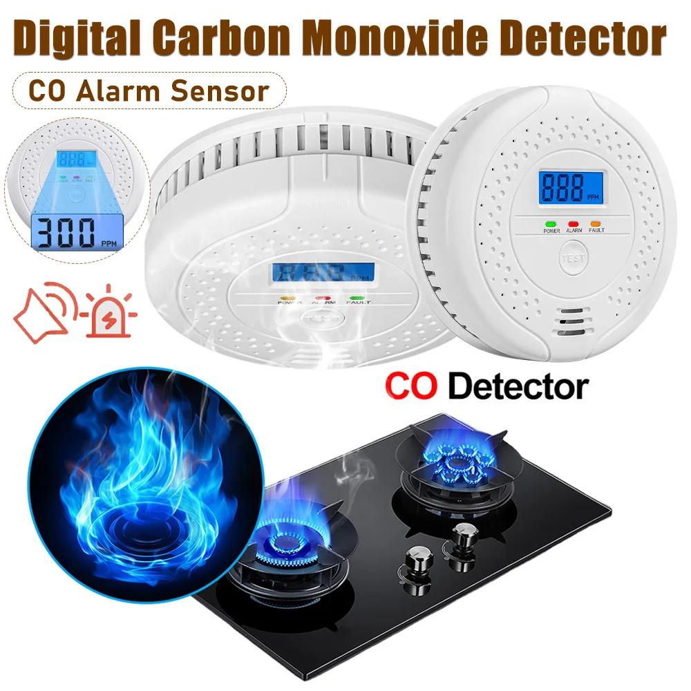 Digital CO Alarm Audible and Visual Alarm Battery Powered Warning Alarm Sensor Portable CO Detector for Home Warehouse
