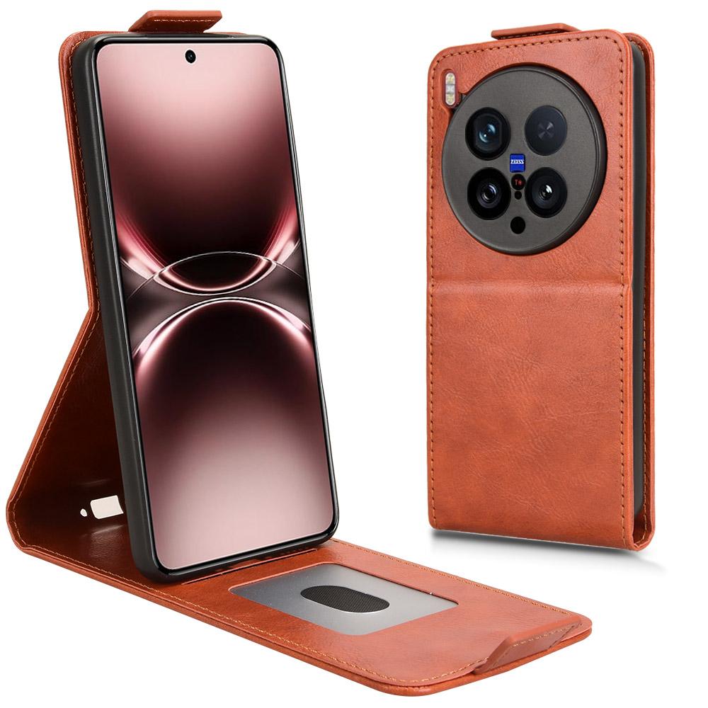 

Для vivo X200 Ultra 5G Чохол-підставка Магнітна застібка Вертикальний відкидний Шкіряний чохол для телефону з тримачем для карт D