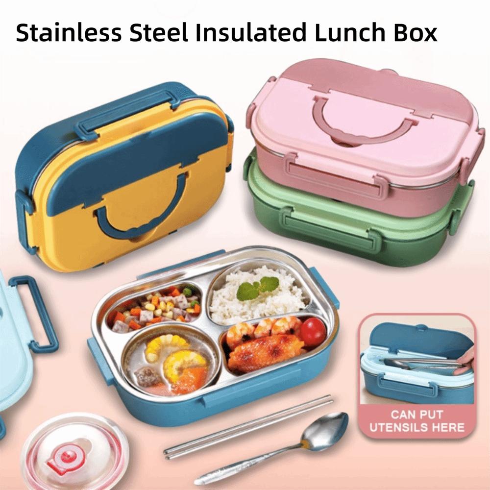 Insulated 4 Compartment Lunch Box Large Capacity Divided Food Storage Container  Worker
