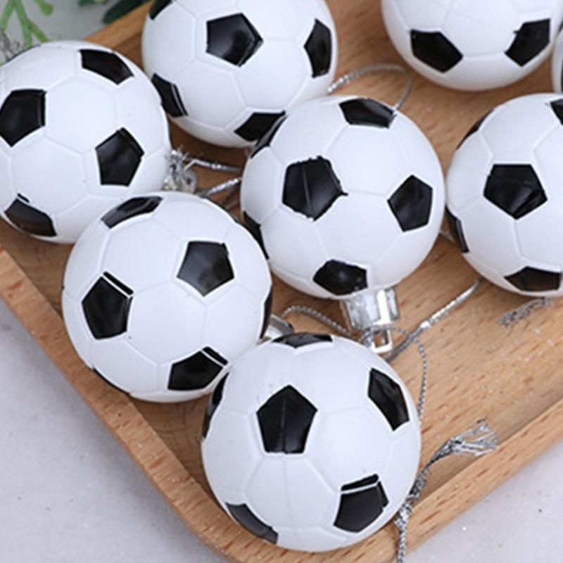 12 Stück Weihnachtsbaumkugeln Fußball Kugel Hängeornament Weihnachtsbaumschmuck für Winterurlaub Party Dekoration