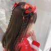 Chinese New Year Style Tassel Hairpin 2pcs Bow Decorative Performance Clothing Hairpin Set Acce E5N3