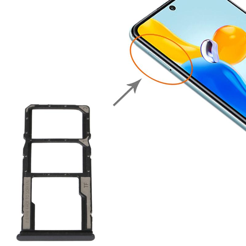 For Xiaomi Redmi Note 11S 5G Dual SIM Card+TF Card Tray Holder Replacement Part (without Logo)